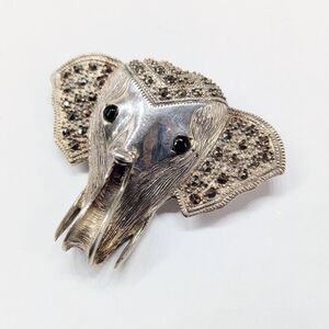Vintage Sterling Silver Elephant Brooch